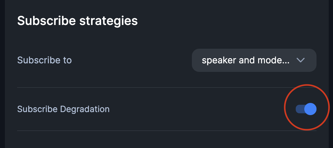 Dashboard Degradation Option