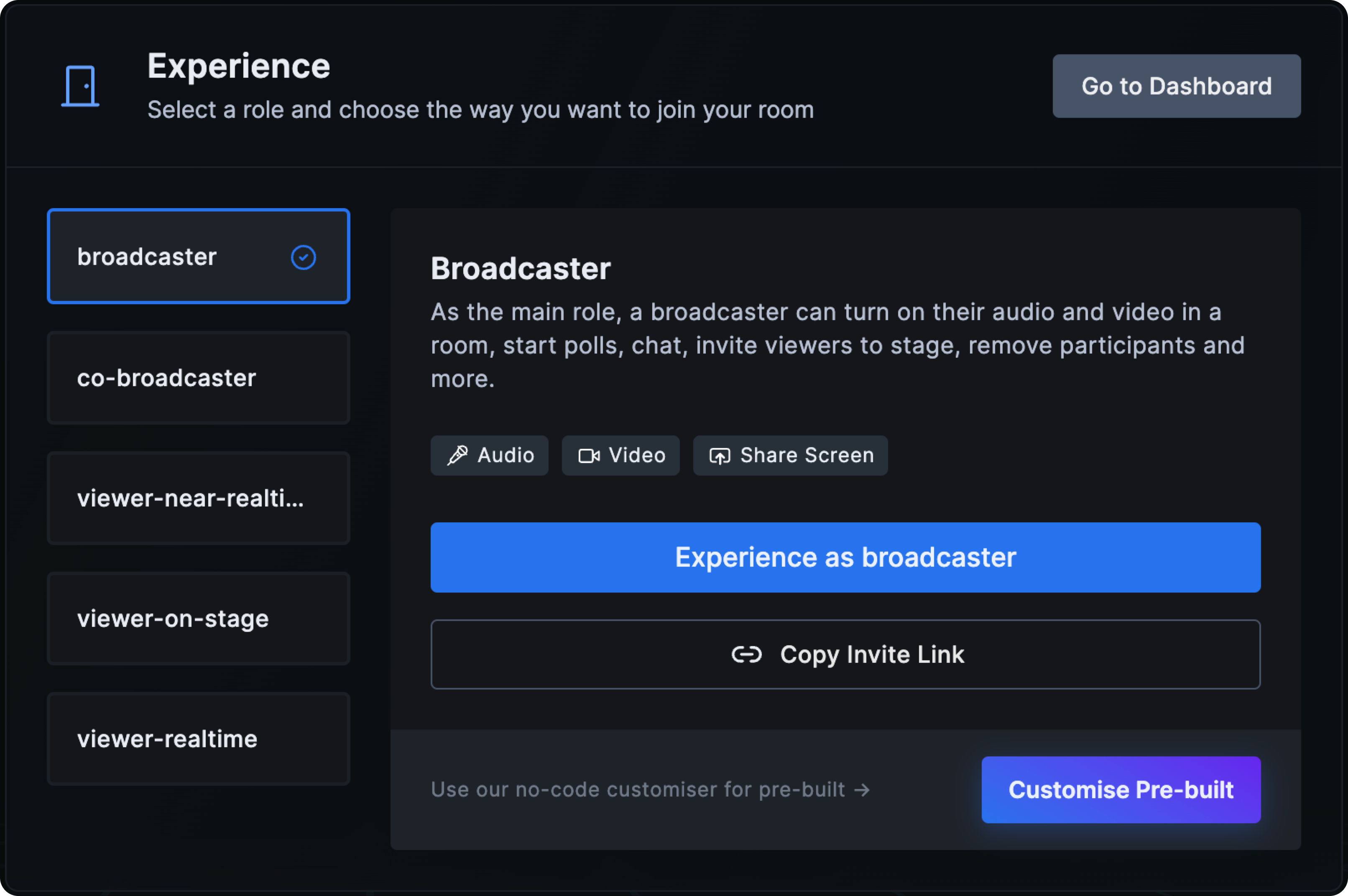 Live Streaming roles