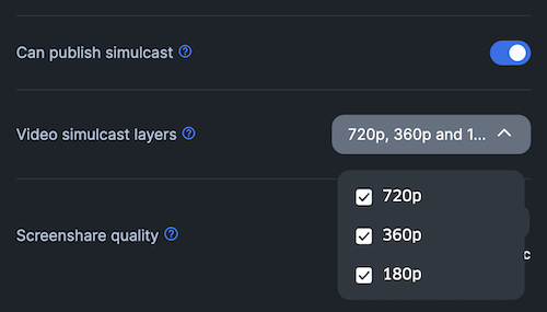 Simulcast configuration